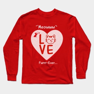 Valentine Cat Love T Shirt Unisex Cat parent owner Long Sleeve T-Shirt